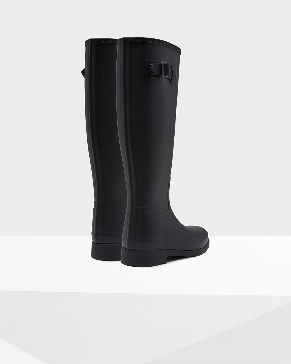 Womens Hunter Original Refined - Tall Rain Boots Black - 9301-PGDFW